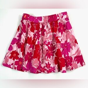 NWT‎ GAP KIDS Girls' Pink Tropical Floral Print Tiered Preppy Mini Skirt Size M
